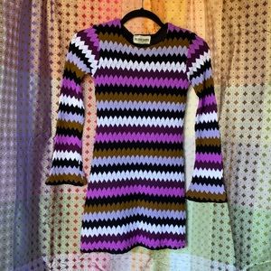 90’s Vintage 70’s Revival Knit Mini Dress